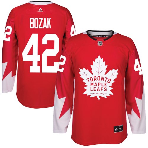 Adidas Maple Leafs #42 Tyler Bozak Red Team Canada Authentic Stitched NHL Jersey - Click Image to Close